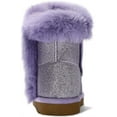 thumbnail image 6 of Kushyshoo Purple Girls Snow Boots Warm Faux Fur Lined Glitter Strap Winter Shoes Lightweight with Hook-and-loop Size 2M, 6 of 6