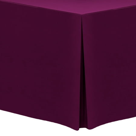 

Ultimate Textile 5 ft. Fitted Polyester Tablecloth - for 18 x 60-Inch Banquet and Folding Rectangular Tables Magenta