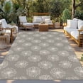 thumbnail image 2 of Beige Gray Dandelion Outdoor Rug 6x9 Ft - Reversible Patio Rug Outdoor Camping Rugs, Farmhouse Botanical Blossom Washable Indoor Outdoor Area Rugs, Non-Slip Outdoor Carpet Runner for Deck/Porch, 2 of 8