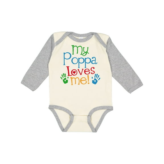 Inktastic My Poppa Loves Me Boys or Girls Long Sleeve Baby Bodysuit