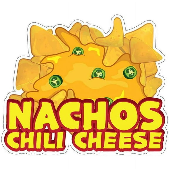 SignMission 8 in. Decal Concession Stand Food Truck Sticker - Nachos Chili Cheese