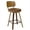 Wooden Back / Brown, variant on WOOW DEPOT PU Swivel Counter Height Bar Stools Set of 1, 26" Upholstered Faux Leather Barstools w/ Wood Mid-Back & Legs, Mid Century Modern Bar Chair Island Stool, Brown