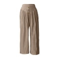 thumbnail image 4 of Womens Casual High Waist Wide Leg Cropped Pants Relaxed Fit Loose Trousers Comfortable Ankle Length Bottoms Khaki L, 4 of 4