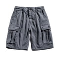 thumbnail image 3 of AXXD Cycling Shorts Men Summer Cargo Shorts Running Shorts Multiple Pockets Elastic Waist Cotton Hiking Shorts Father's Day Gift, 3 of 5