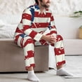 thumbnail image 7 of Honeii Vintage American Flag Pattern Mens Pajamas Set,2pcs Men's Lounge Long Sleeve Sleep Shirt and Pajama Bottoms Sleepwear Set,Mens Pjs Sets-XX-Large, 7 of 7