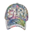 thumbnail image 4 of Helii Women Floral Print Baseball Cap Rhinestone Bling Hat Adjustable Cotton Summer Cap Vintage Flower Embroidery Hat Curved Brim Sun Cap Green,One Size, 4 of 4