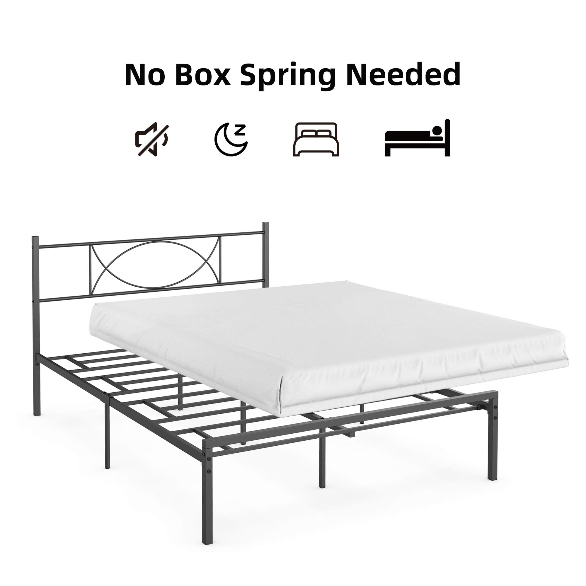 CREATIVE HOBBIES Twin Size Bed Frame No Box Spring Needed Platform Bed