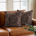 thumbnail image 3 of Retro Flower Throw Pillow Cover Art Carving Textures in Egyptian Style Cotton Linen Cushion Cover Throw Pillow Case with Invisible Zipper for Couch Sofa Bed Chair Car 20x20 Inch, 3 of 14