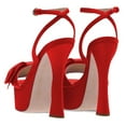 thumbnail image 2 of YDN Women Graceful Bowkont Open Toe Platform Sandals Super High Heels Buckled Strap Pumps Prom Evening Dressy Shoes Size 10.5 Red, 2 of 4