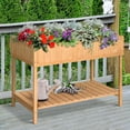 thumbnail image 2 of Outsunny 43.25' x 18' x 30' Wooden Raised Garden Bed with Shelf, 2 of 9