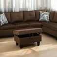 thumbnail image 3 of JESTOP 28.5" Ottoman with Storage, Fabric Ottoman Foot Rest Stool, Rectangle Upholstered Footstool, Storage Bench, 3 of 7