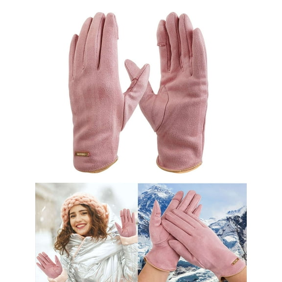 Luxtrada Womens Winter Warm Gloves Touch Screen Texting Fingers Windproof Gloves Ski Gloves (Pink)