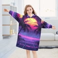 thumbnail image 5 of FORMRS Wearable Blanket Hoodie with Sleeves for Kids Cozy Flannel Sweatshirt, Pink Digital Art, 5 of 7