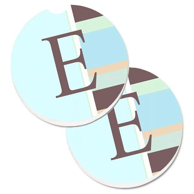 Caroline's Treasures CJ1003-ECARC Ensemble de 2 sous-Verres Monogramme Initial Lettre E Bleu