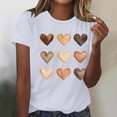 thumbnail image 1 of TaTaai Ladies' Valentine Heart Print Round Neck Short Sleeve Shirt, Valentine's Day Gift, Casual Festival Fashion Top Gift, 1 of 4