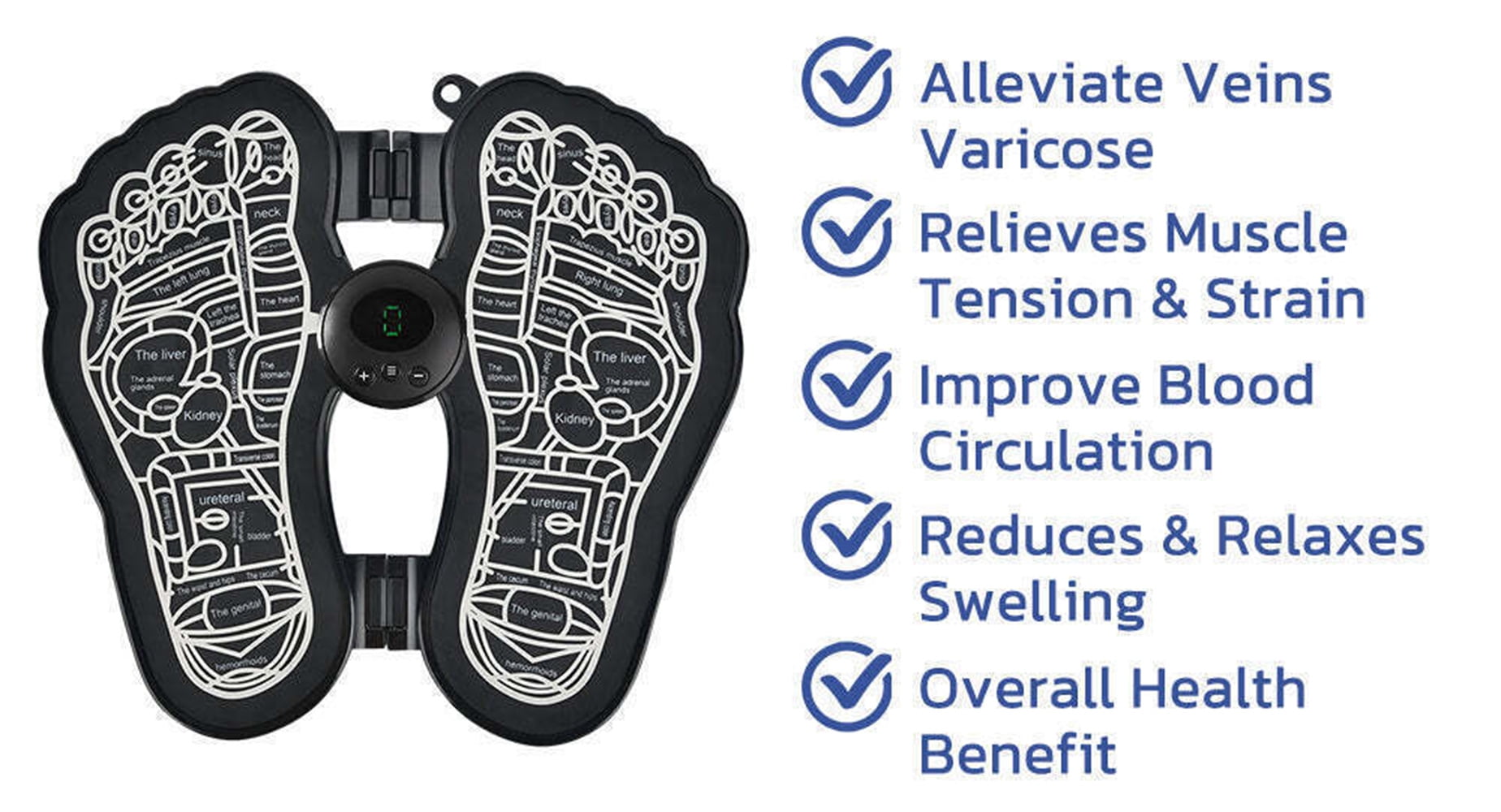 SHELLTON Electric Foot Massager Mat, EMS Foot Massager, Muscle Relaxation Trainer Electrical Stimulation Training, Promoting Blood Circulation