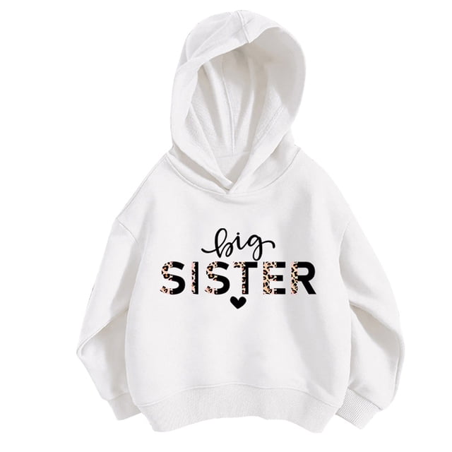 MEZZALL Sweat à Capuche Imprimé Lettre pour Enfants Garçons Filles, Blanc, 2-3 Ans