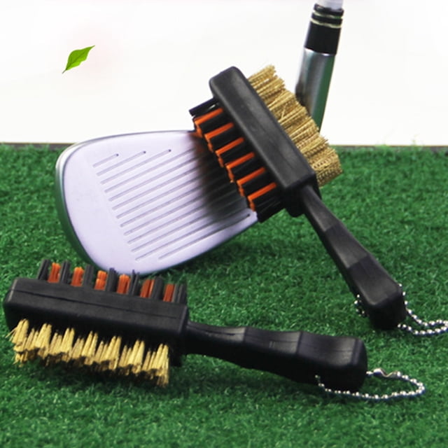 Neinkie Golf Club Brush Short Handle Dual Sided Wear-resistant Anti-rust Anti-oxidation Cleaning Effective Golf Club Brush Groove Cleaner for Golf Course