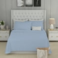 thumbnail image 6 of Color Sense Cotton Rich Queen Sheet Set, 800 Thread Count Wrinkle Resistant, Quick Dry, Soft & Smooth 4-Piece Set Light Blue, 6 of 9