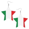 thumbnail image 6 of Leather Earrings Dangle For Women Italian Flag Trendy Star Earrings Lightweight Fashion, 6 of 6