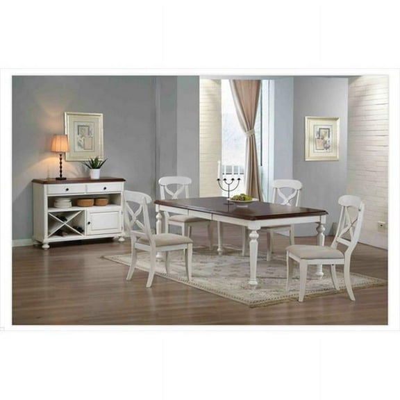 Sunset Trading 5 Piece Andrews Butterfly Leaf Dining Table Set in Antique White