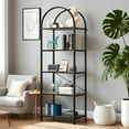 thumbnail image 4 of Memoryfield 5 Tier Arched Bookshelf, Industrial Open Back Bookcase, Modern Freestanding Display Shelving Unit Storage Rack with Metal Frame for Bedroom Living Room, Black, 4 of 8
