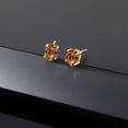 thumbnail image 5 of Gem Stone King 14K Yellow Gold Stud Earrings for Women Men 3.00 Ct Oval 8x6mm Ecstasy Mystic Topaz, 5 of 5