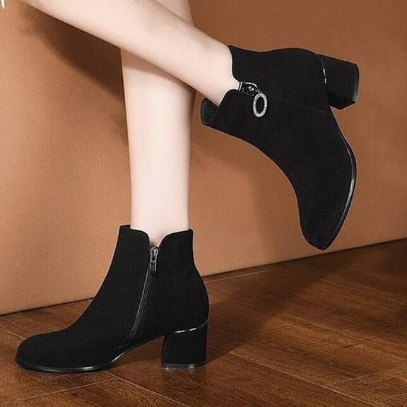 Wowcloth Versatile Stylish Ankle Boots for Women – Side Zipper Design with Easy Slip-On for Casual Outfit & Everyday Fashion Footwear