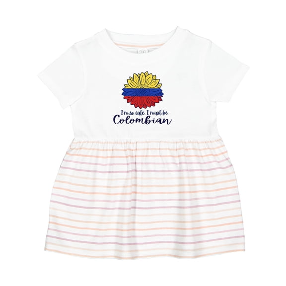 Inktastic I'm So Cute, I Must Be Colombian Sunflower Girls Baby Dress
