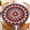 Boho, variant on Round Fitted Tablecloth with Elastic Edge for Up to 49"-52" Round Table, Waterproof Tablecover for Camping, Indoor, Outdoor, Holiday, Summer, Red Flower