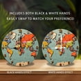 thumbnail image 2 of Vintage World Map Wall Clock with Country Shapes 10-Inch Silent Wooden Wall Clock, Battery Operated (AA Batteries Not Included), Artistic Home Decor, 2 of 7