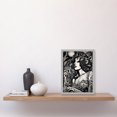 thumbnail image 2 of Woman Drinking Wine Black and White Illustration Artwork Framed Wall Art Print A4, 2 of 4