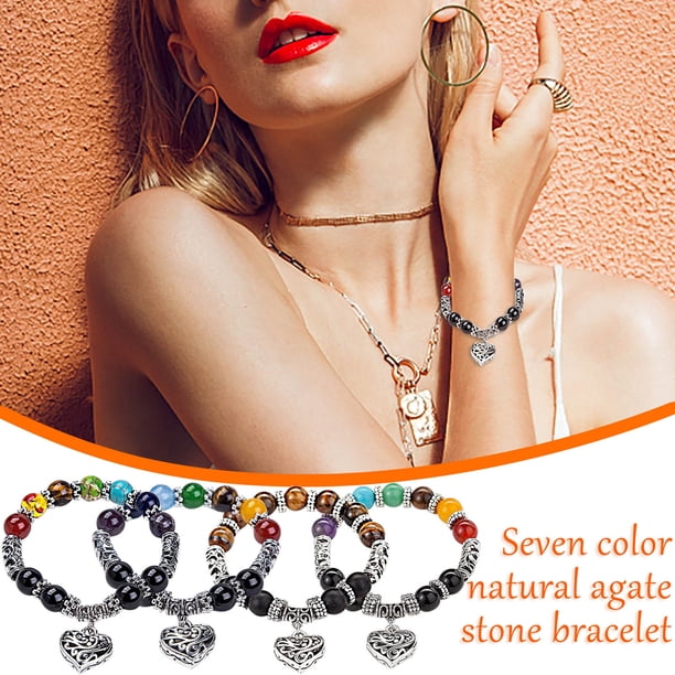 Pulsera Corazón Color Unisex Yoga Energía Pulsera Corazón Melocotón Ganfancp