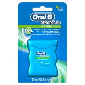 Oral-B Complete SatinFloss Dental Floss, Mint, 50 M