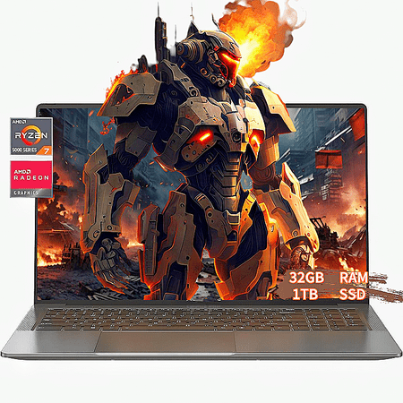 Laptop ,Gaming Laptop 15.6 FHD , AMD Ryzen 7 5825U, 32GB RAM, 1TB SSD, Windows 11PRO, Graphite, Backlit KB, Gray