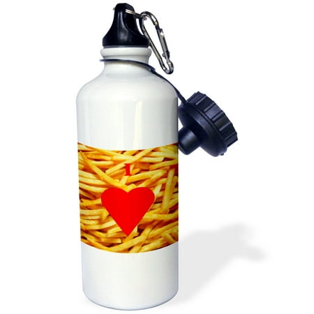 

3dRose I Love French Fries Sports Water Bottle 21oz