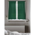 thumbnail image 5 of Pure Olive Green Tier Curtains 45 Inch Length, Sheer Curtains for Bedroom Living Room Window Simple Solid Color Rod Pocket Voile Drapes Kitchen Curtains Small Half Window 27.5"x45" 2 Panels, 5 of 6