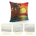 thumbnail image 4 of WERPE  Tropical Palm Trees Beach Sunset Throw Pillow Covers Square Pillowcase Pretectors Cushion Cover for Home Office Sofa Couch, Double-Sided Printed White, 4 of 5