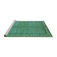 thumbnail image 2 of Ahgly Company Machine Washable Indoor Rectangle Oriental Turquoise Blue Industrial Area Rugs, 4' x 6', 2 of 4