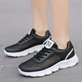 thumbnail image 2 of NOKIO Fashionable Athletic Shoes For Women Women'S Running Shoes Women'S Casual Workout Sneakers Fashion Summer Women Sneakers Mesh Hollowed Breathable Comfortable Lightweight Lace Up Flat Bottom, 2 of 9