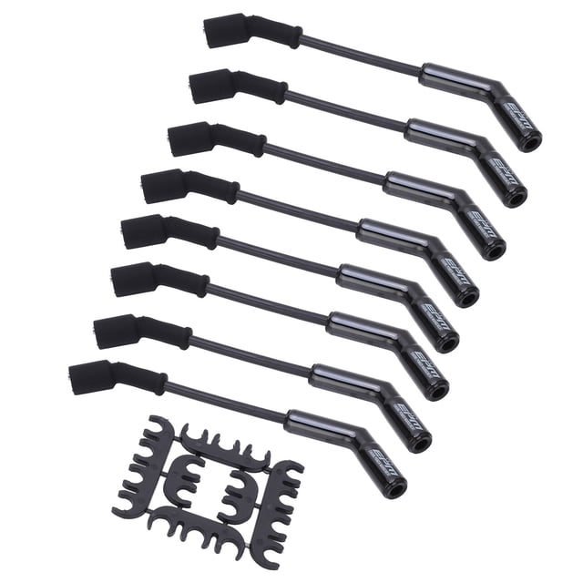 Juego de cables para bujías de 8 mm de diámetro, 500 ohmios/pie, enchufe de acero inoxidable negro 9070CK, repuesto para GM LS 2005-2011 Jadeshay A
