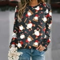 thumbnail image 2 of Chandail en Molleton de Noël pour Femmes Veste Mi-Longue Imprimée Mode Pull Col Rond Chaud Pull de Vacances Xmas Cardigan à Manches Longues, 2 of 4