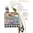 thumbnail image 3 of French Country Daisies Flower, Tablecloth Square Table Cloth 60x60, Waterproof Tablecloth Outdoor Table Cloth, Farmhouse Rustic Sunflowers Plaid Plants Washable Table Cover for Kitchen Dinning Party, 3 of 8