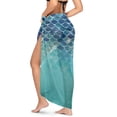 thumbnail image 2 of Yuyamidu Beach Sarong Wraps for Women Blue Fish Scale Chiffon Swimsuit Coverups Bathing Suit Hawaii Beachwear Dress, 2 of 7