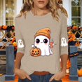 thumbnail image 2 of Bovemsi Womens Shirt Sleeve Tops Soft Multi‑Holiday 3/4‑Sleeve Printed Graphic Pieces Fashion Outfits Clothes Breathable L, 2 of 4