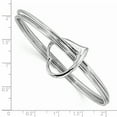 thumbnail image 2 of Beautiful Sterling Silver Rhodium-plated Polished 3 Piece Heart Slip On Bangle, 2 of 2