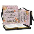 thumbnail image 3 of ZUXONGSY Floral Leopard Print Bible Case for Women Cast Your Burden On The Lord Leather Bible Cover Large Bible Bag with Shoulder Strap Book Carrying Case with Bookmark Christian Gift, 2XL, 3 of 7