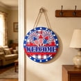 thumbnail image 4 of CuiLiyq 4th of July Wooden Welcome Door Hanger, Patriotic Memorial Day USA 250th Anniversary Sign for Front Porch Wall Entryway Home Decor, 4 of 6