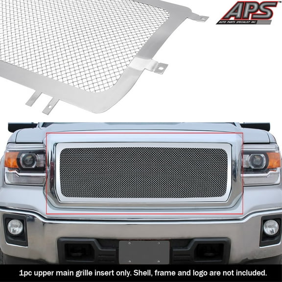 2014-2015 Gmc Sierra 1500 Stainless Steel Polished Finish 1.8 Mm Wire Mesh Mesh Grille