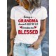 thumbnail image 1 of Grandma Letter & Heart Print T-shirt, Short Sleeve Crew Neck Casual Top For Summer & Spring, Women's Clothing Tee For adult, Men, Women, Teen, Teenager, adolescent, Youth, 1 of 5